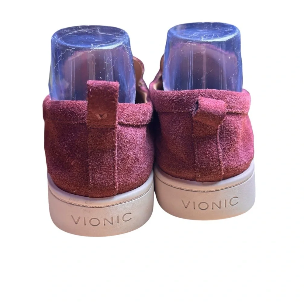 Vionic Chantel Suede Penny Loafers in Burgundy – Women’s Sz 8.5